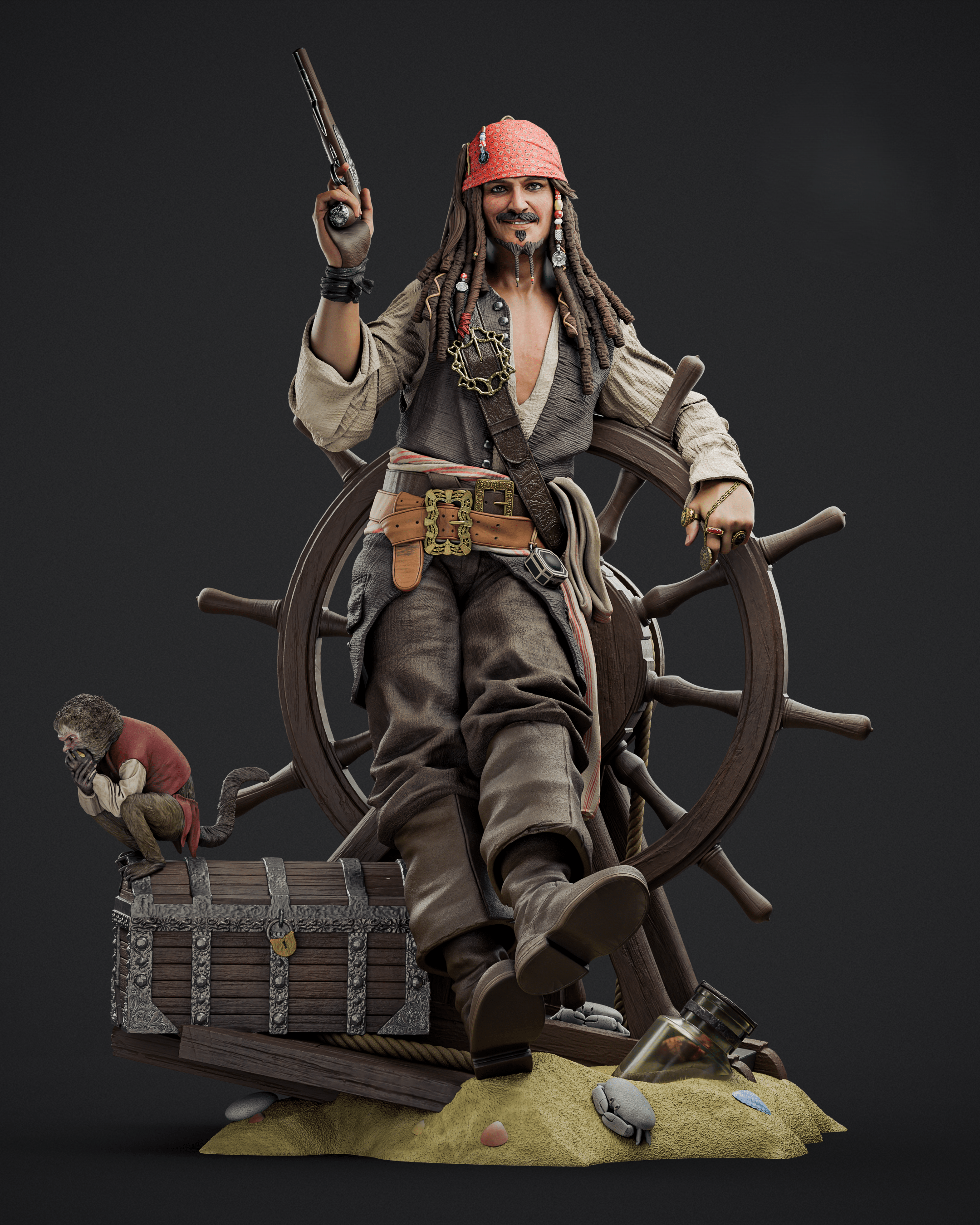 Figurine Jack Sparrow – Pirates des Caraïbes - IR3D