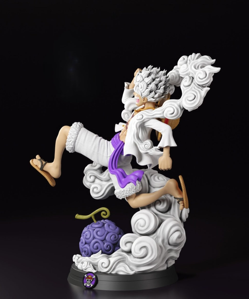 Figurine Monkey D. Luffy Gear 5 – One Piece vue trois quarts