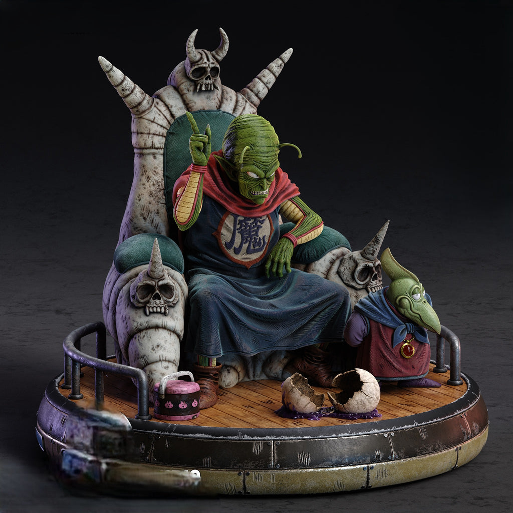 Figurine Roi Piccolo – vue de face sur son trône