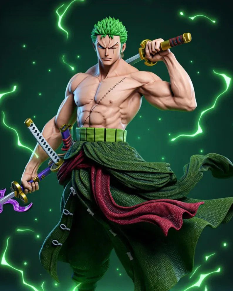 Figurine Roronoa Zoro One Piece – Résine 3D Ultra Détail Épéiste Santoryu - IR3D