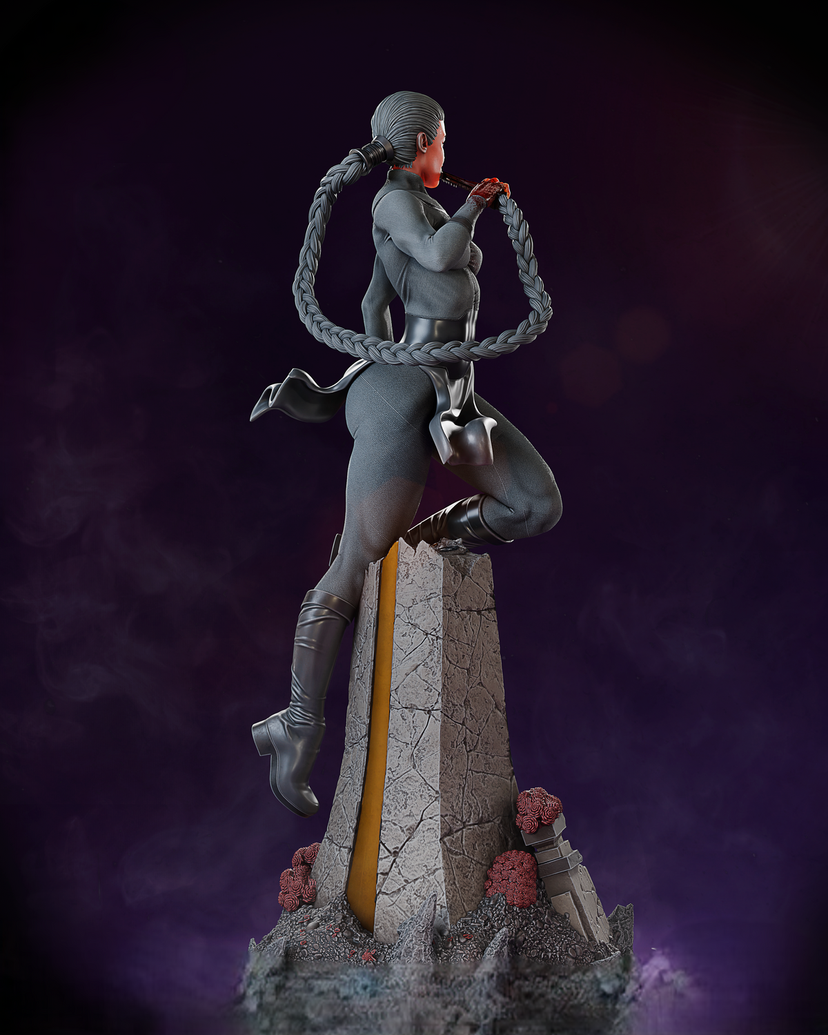 Figurine Thula de Invincible en résine 3D, vue arrière gauche