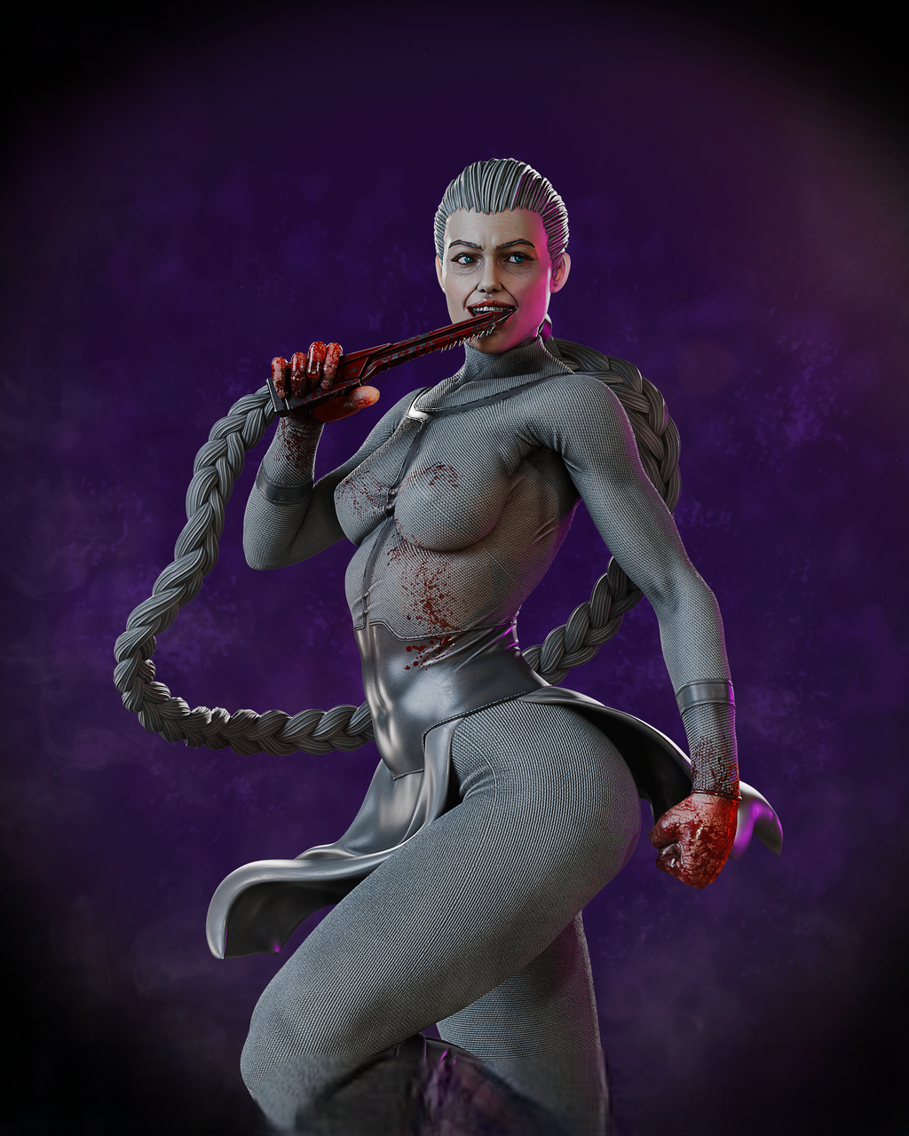 Figurine Thula de Invincible en résine 3D, vue avant rapprochée
