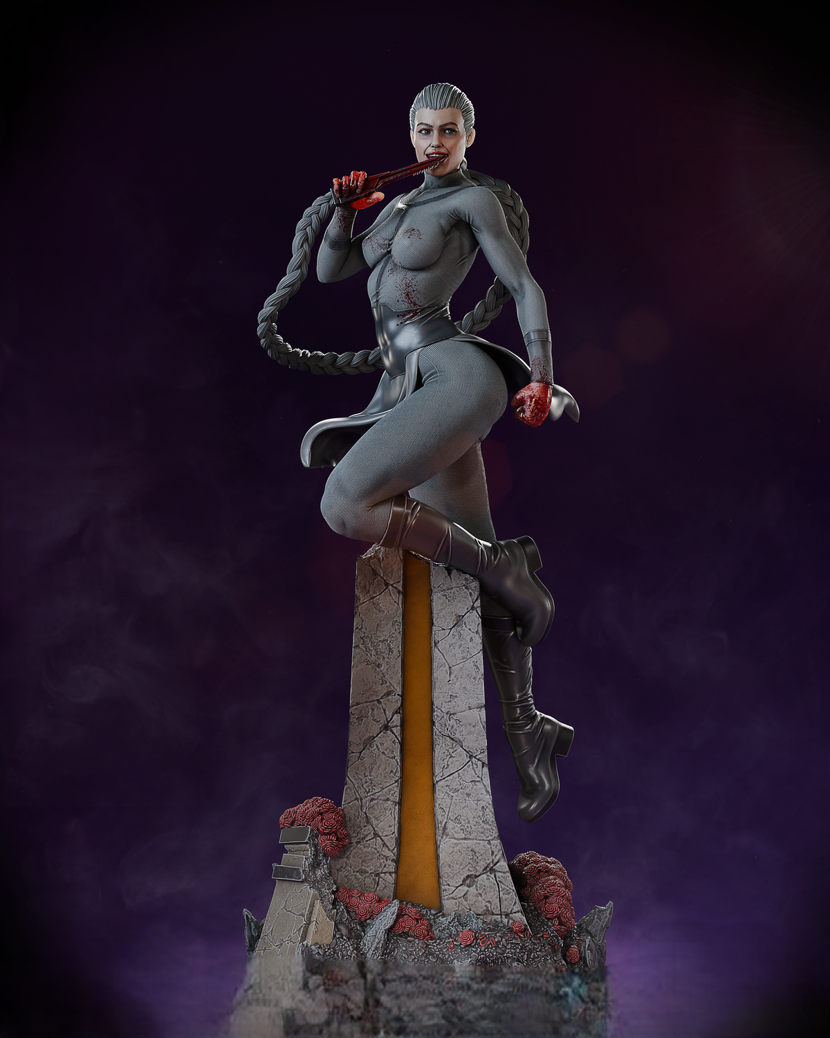 Figurine Thula de Invincible en résine 3D, vue de face