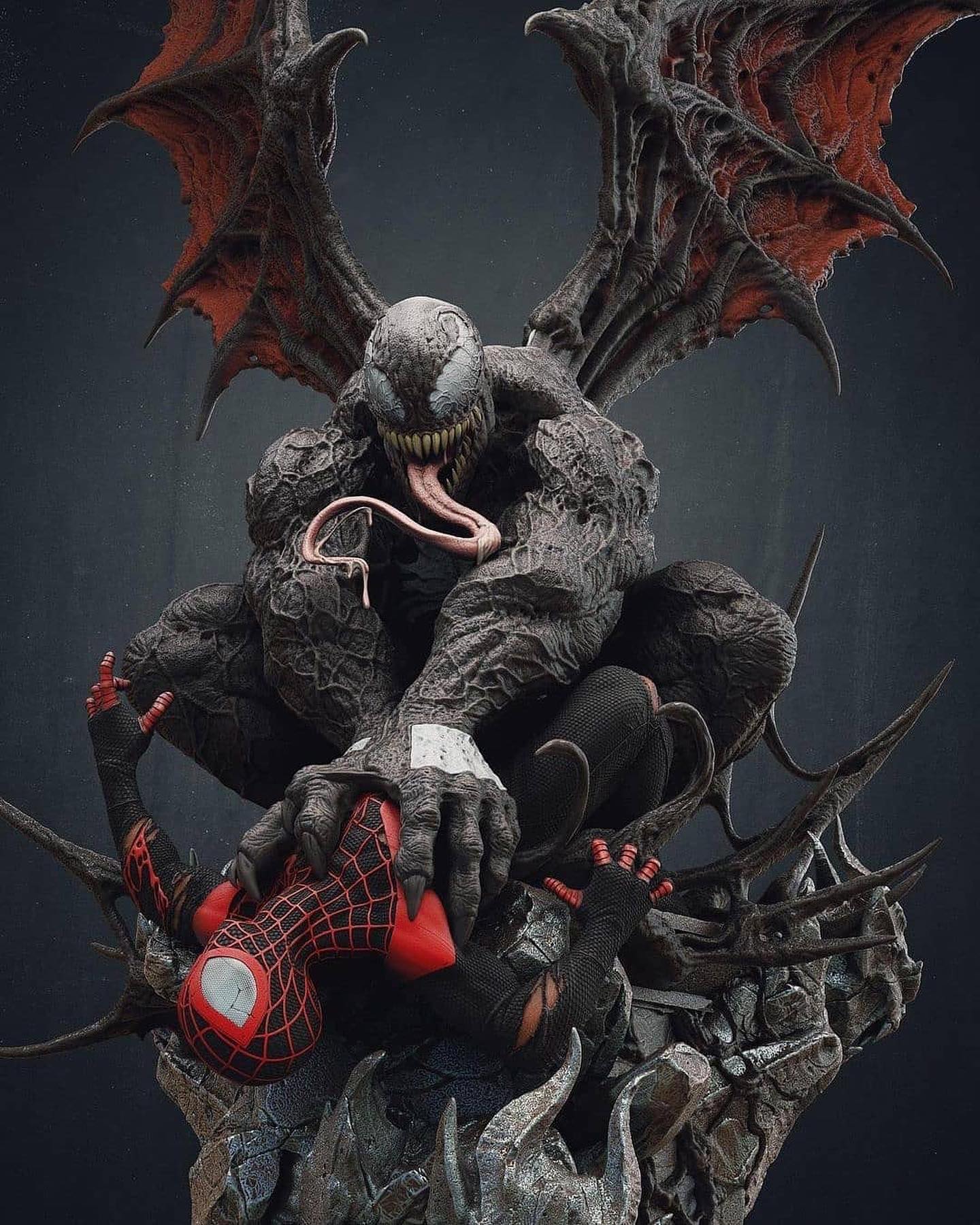 Figurine Venom vs Miles Morales - IR3D