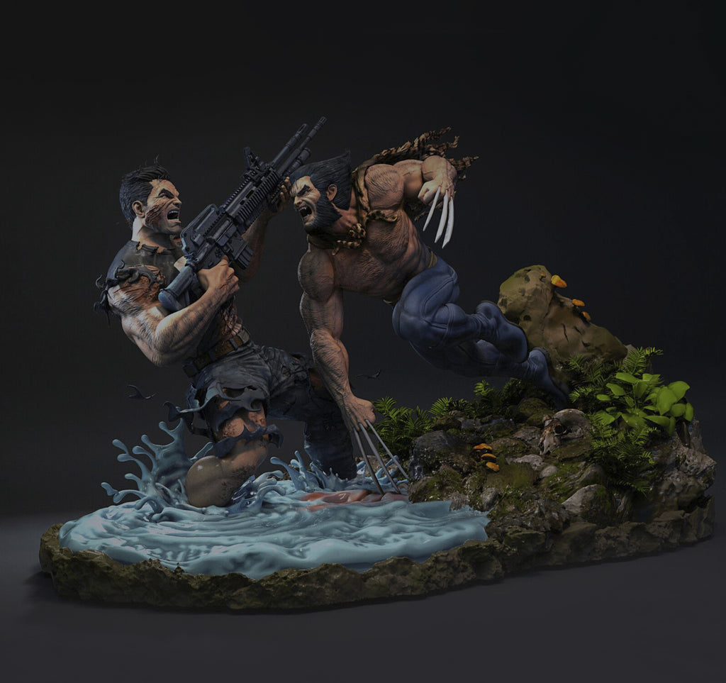 Figurine Wolverine vs Punisher - IR3D