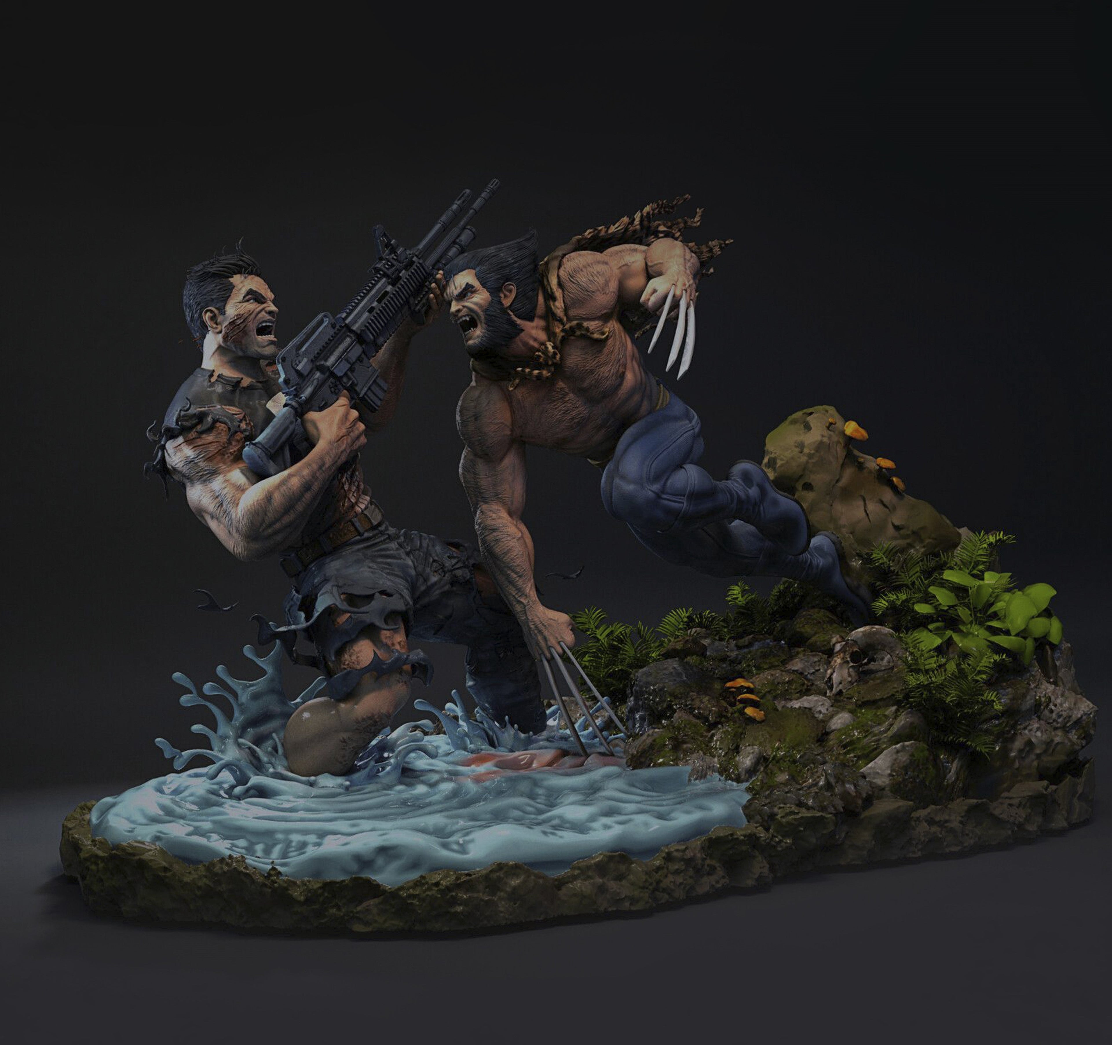 Figurine Wolverine vs Punisher - IR3D
