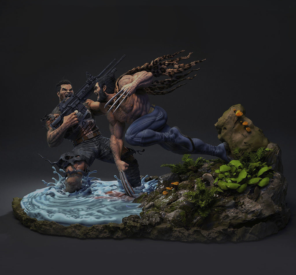 Figurine Wolverine vs Punisher - IR3D