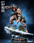 Figurine Wolverine Weapon X de Marvel X-Men, avec casque métallique, câbles et griffes sur socle enneigé