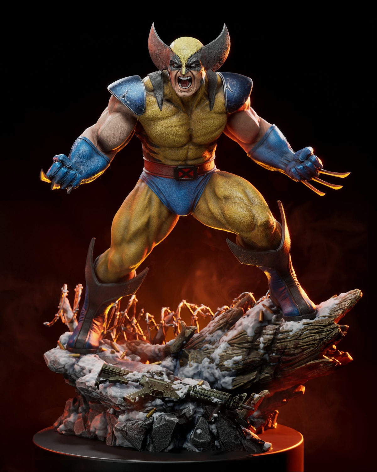 Figurine Wolverine – X-Men, statue résine 3D