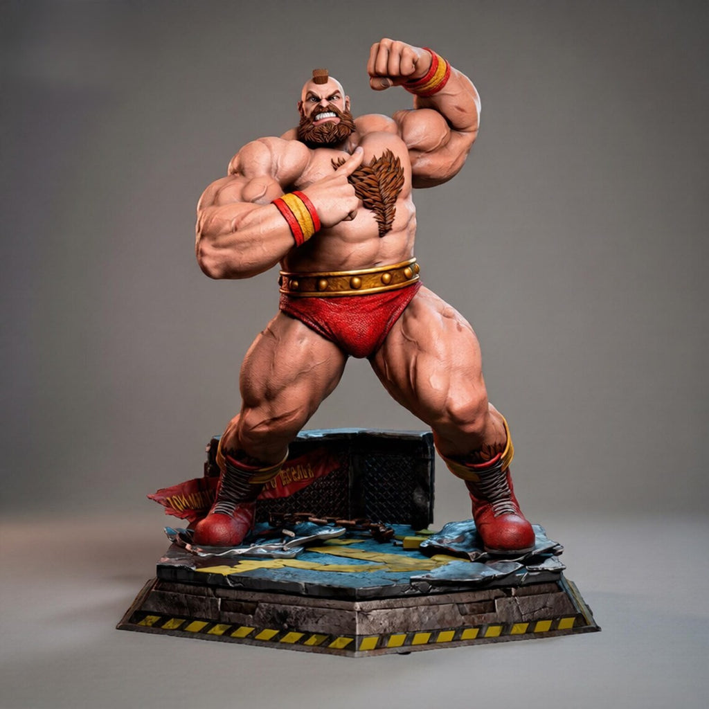 Figurine Zangief Street Fighter en résine 3D – vue avant