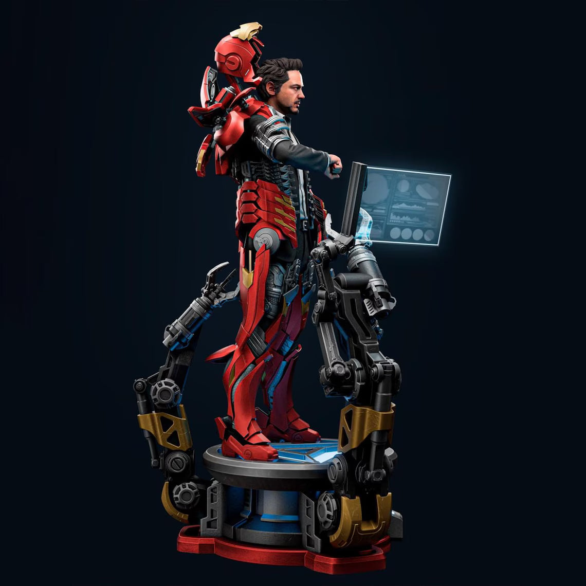Figurine Tony Stark & Armure Iron Man – Marvel – Statue Résine 3D Haute Définition