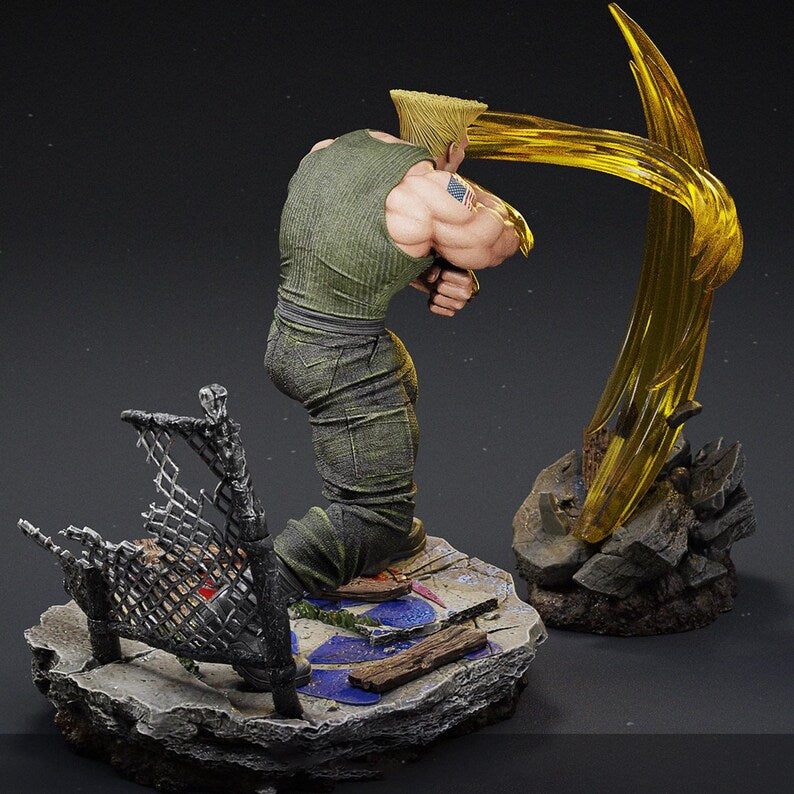Figurine Guile – Street Fighter – Statue Résine 3D Collector IR3D