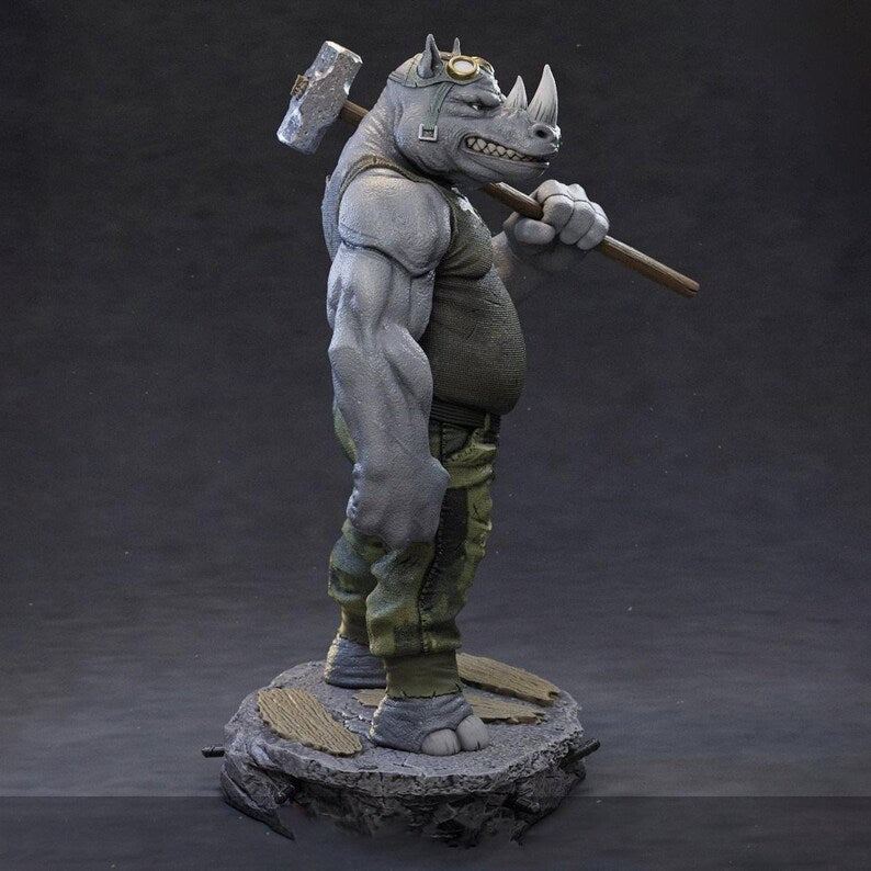 Figurine Rocksteady – Tortues Ninja – Statue Résine 3D Collector IR3D