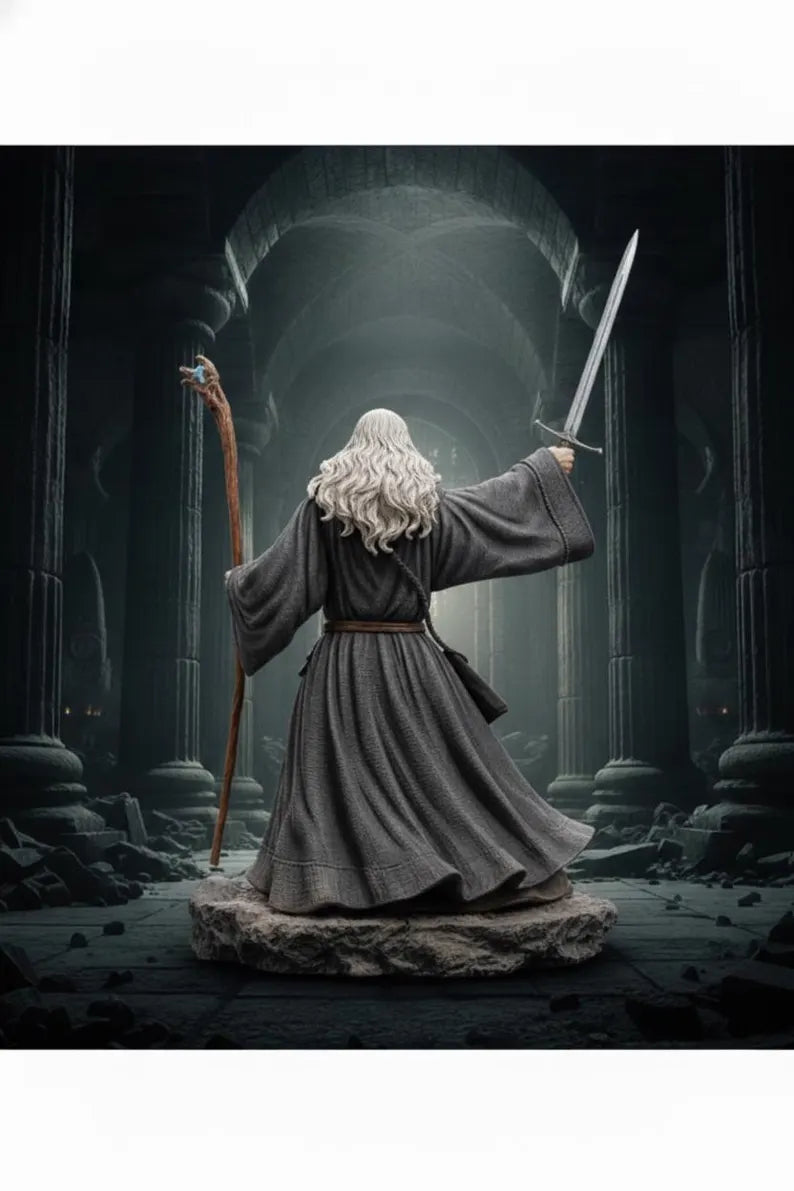 Figurine Gandalf Seigneur des Anneaux – Statue 3D Premium – Magicien Gris – Figurine Fantasy Collection