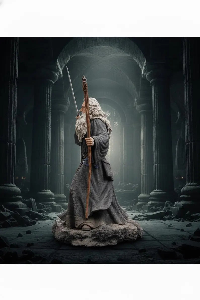 Figurine Gandalf Seigneur des Anneaux – Statue 3D Premium – Magicien Gris – Figurine Fantasy Collection