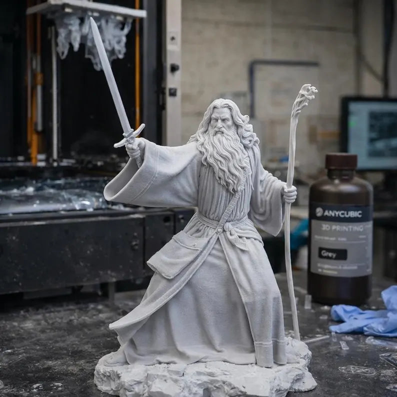Figurine Gandalf Seigneur des Anneaux – Statue 3D Premium – Magicien Gris – Figurine Fantasy Collection