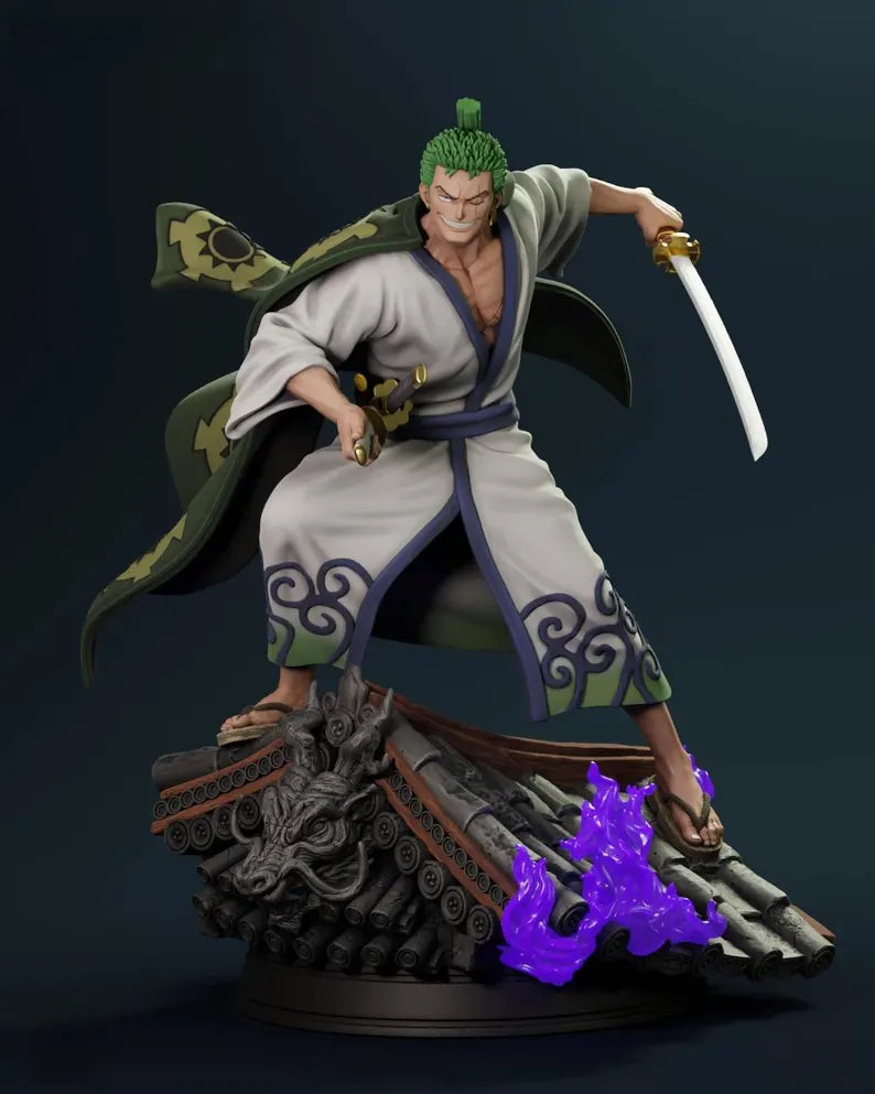 Figurine Roronoa Zoro – Wano Kuni – One Piece – Statue Résine 3D Collector IR3D