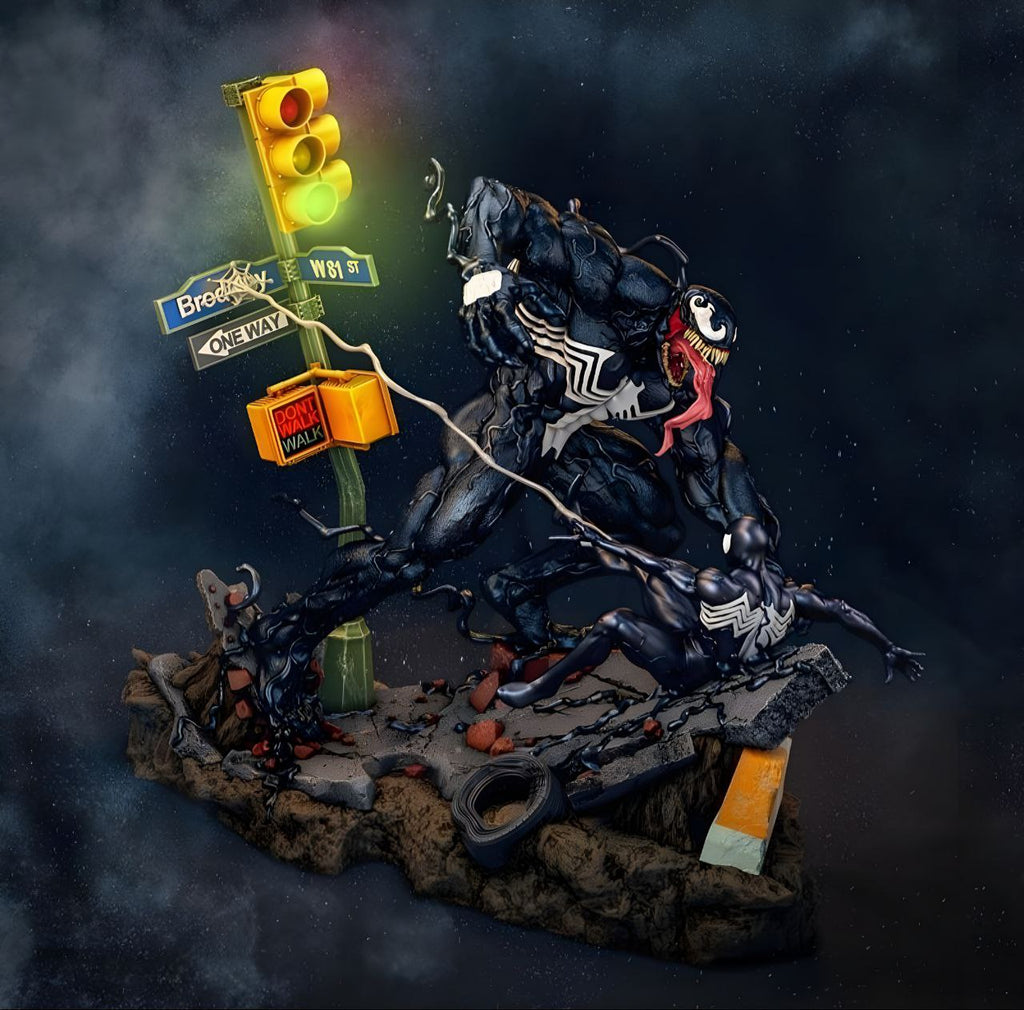 Figurine Venom vs Spider-Man Costume Noir – Marvel – Statue Résine 3D Haute Définition