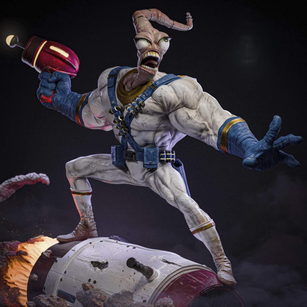 Figurine Earthworm Jim – Statue Collector Rétro Gaming