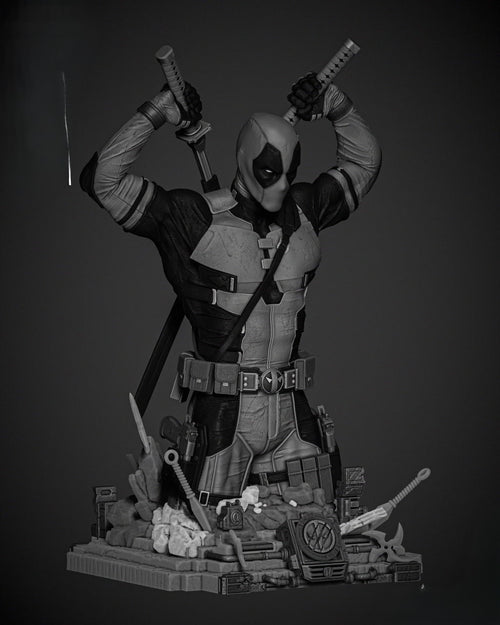 Fichier STL Buste Deadpool Marvel – modèle 3D