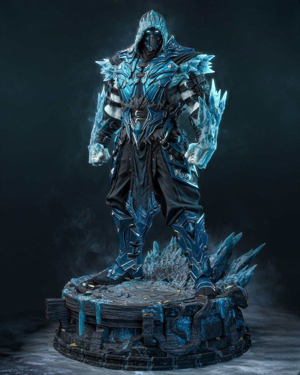 Figurine Sub-Zero Mortal Kombat – Statue 3D Glace Premium – Guerrier Cryomancien
