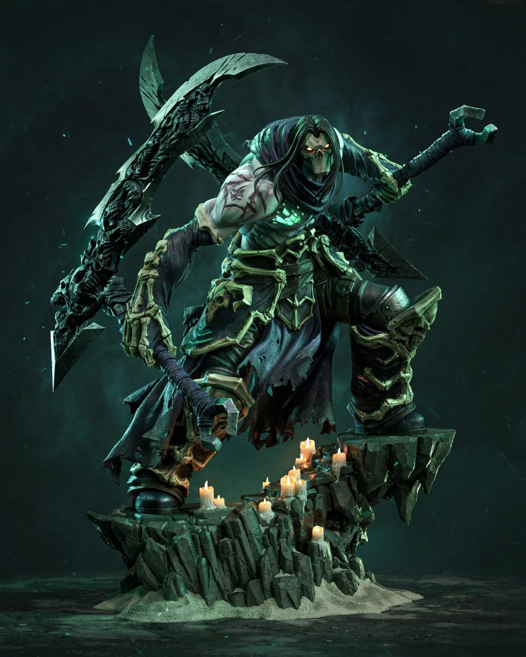 Figurine Death Darksiders – Statue 3D Premium Fantasy – Cavalier de l’Apocalypse – Figurine Gaming Collection