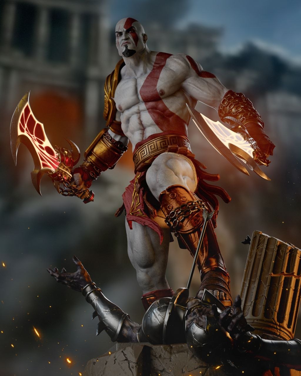 Figurine Kratos – God of War | Statue de Collection en Résine IR3D