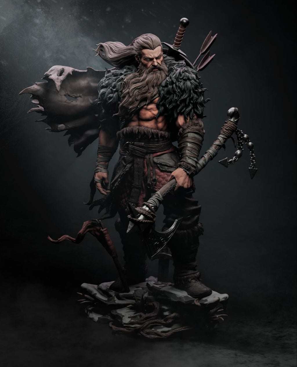 Figurine North Warrior – Statue de Collection en Résine IR3D