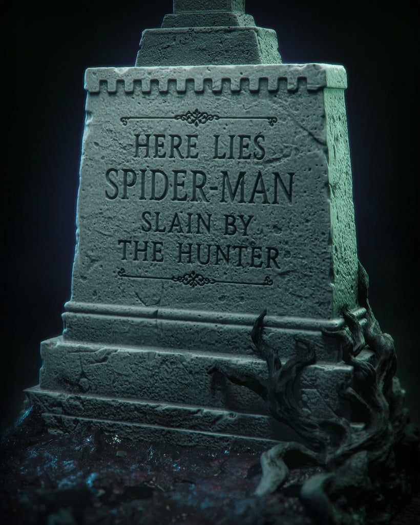 Figurine Spider-Man Symbiote en résine 3D – vue latérale