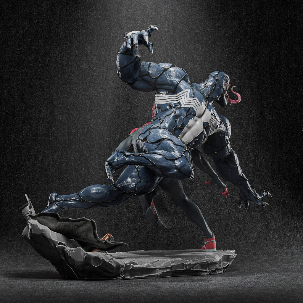Statue Venom et Spider-Man Miles Morales en résine 3D – vue principale